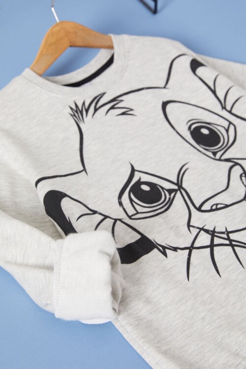 Gri Aslan Kral Baskılı Erkek Çocuk Eşofman Takımı 17269