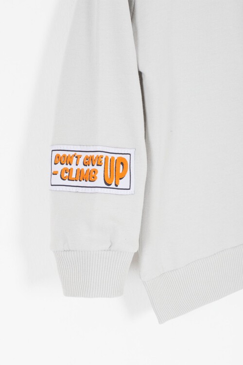 Gri Harf Nakışlı Çıtçıtlı Erkek Bebek Şardonlu Eşofman Takımı 16794