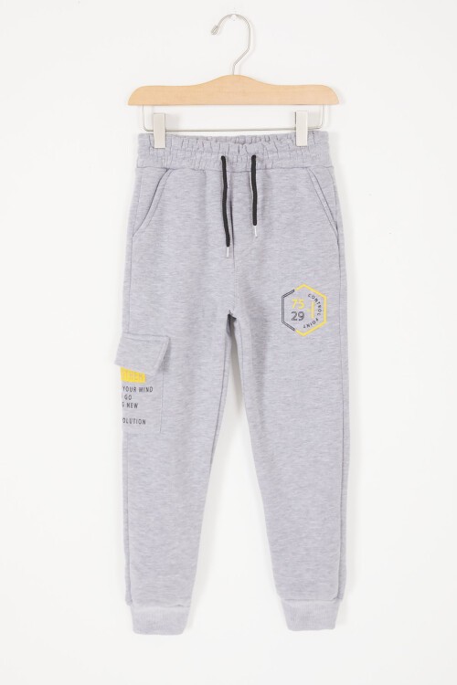 Gri Komando Cepli Erkek Çocuk Şardonlu Eşofman Altı 17056