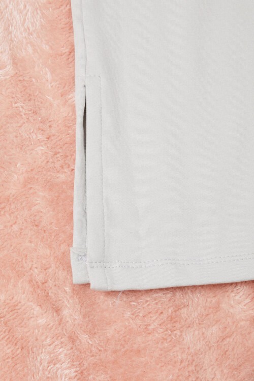 Gri Los Angeles Sırt Baskılı Yırtmaçlı Kız Çocuk Eşofman Takımı 16710