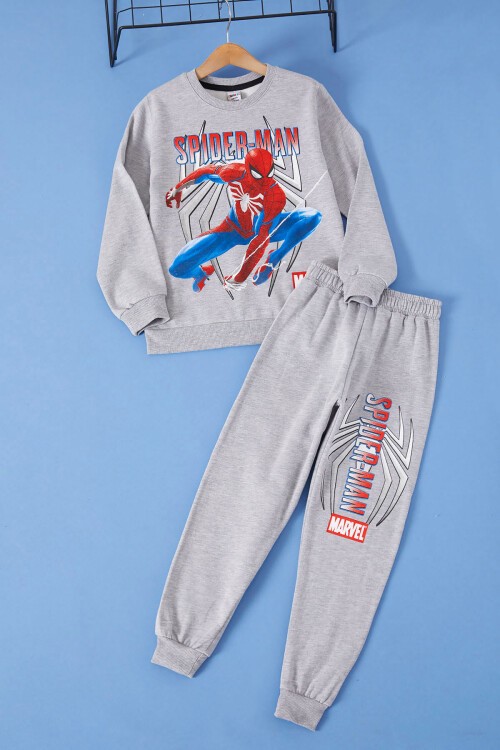 Gri Örümcek Adam Baskılı Erkek Çocuk Eşofman Takımı 17271