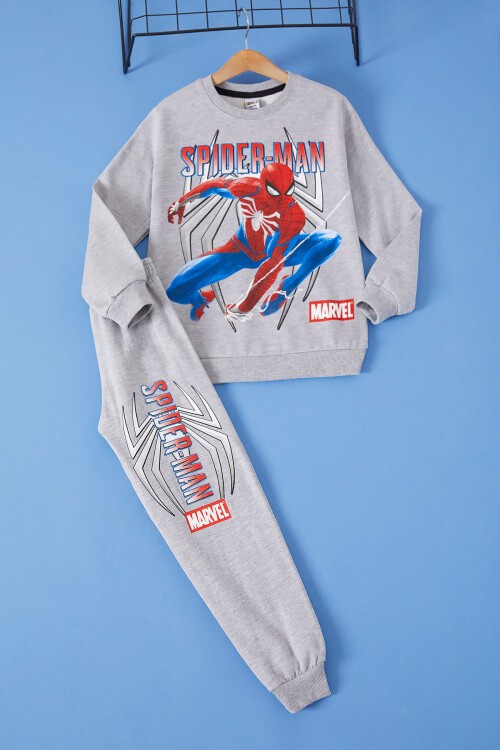 Gri Örümcek Adam Baskılı Erkek Çocuk Eşofman Takımı 17271