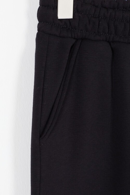 Gri Yazı Baskılı Şardonlu Erkek Çocuk Kapüşonlu Eşofman Takımı 17116