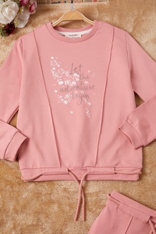 Gül Kurusu Adventure Yazılı Kız Eşofman Takımı 16691