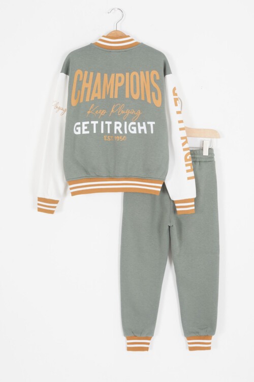 Haki Champions Yazılı Kolej Ceketli Erkek Çocuk Takım 16727
