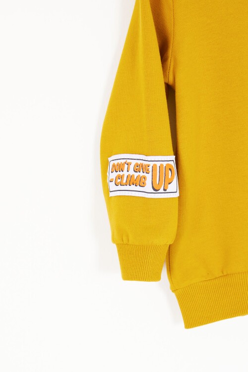 Hardal Harf Nakışlı Çıtçıtlı Erkek Bebek Şardonlu Eşofman Takımı 16796