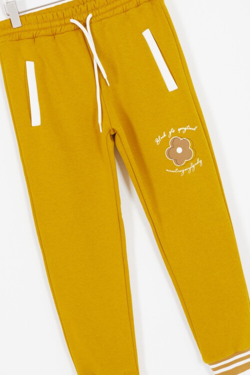 Hardal Kolları Yazı Baskılı Şardonlu Kız Çocuk Kolej Eşofman Takımı 17126