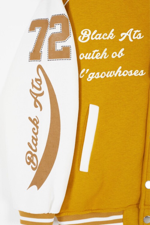 Hardal Kolları Yazı Baskılı Şardonlu Kız Çocuk Kolej Eşofman Takımı 17126