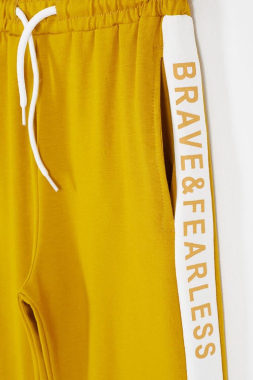 Hardal Şerit Yazılı Payetli Kız Çocuk Eşofman Takımı 17132