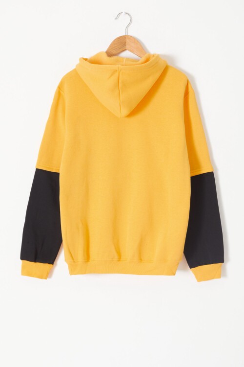 Hardal Yazılı Şardonlu Erkek Çocuk Kapüşonlu Sweatshirt 17249