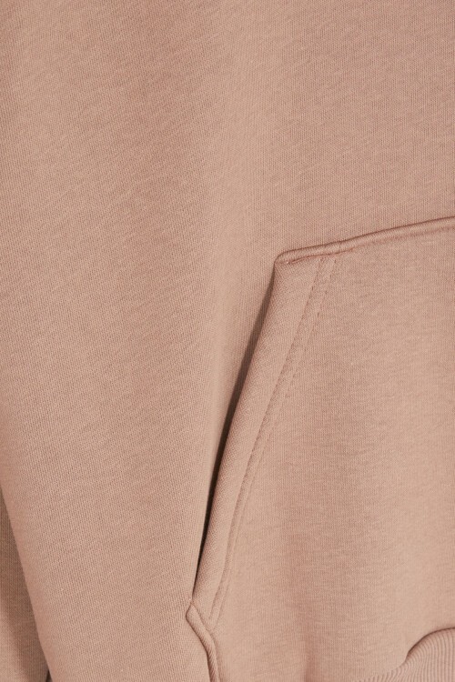 Kahverengi Polarlı Kanguru Cepli Çocuk Kapüşonlu Sweatshirt 17080