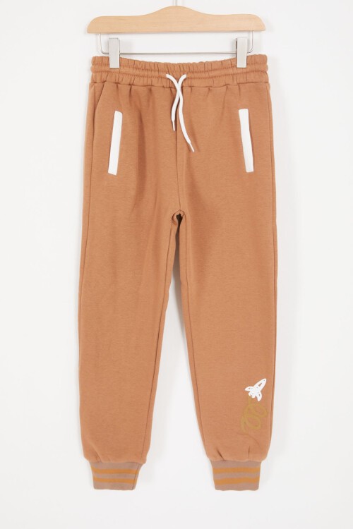 Kahverengi Uzay Temalı Şardonlu Erkek Çocuk Kolej Eşofman Takımı 17075