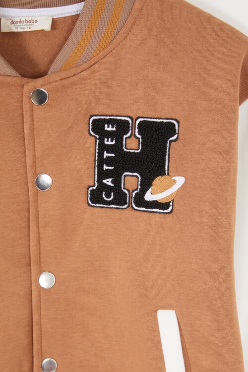 Kahverengi Uzay Temalı Şardonlu Erkek Çocuk Kolej Eşofman Takımı 17075