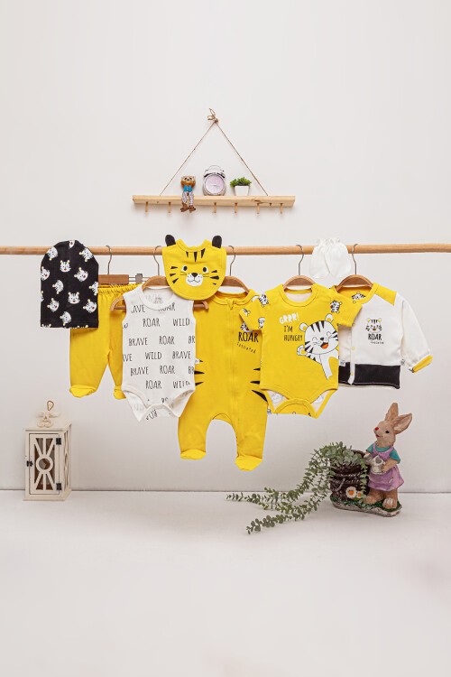 Kaplan Desenli 8li Bebek Hastane Çıkışı Seti 16852