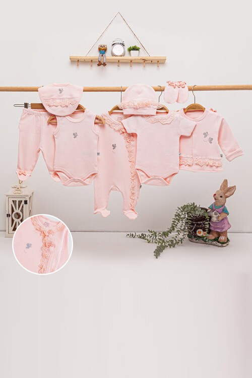 Kelebek Baskılı 8li Bebek Hastane Çıkışı Seti 16888