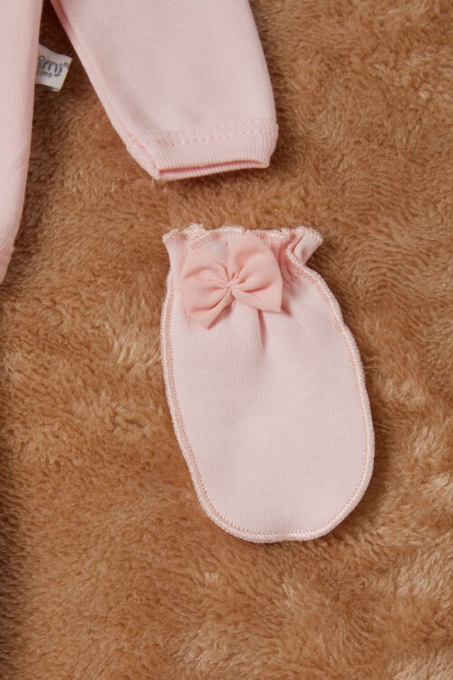 Kelebek Baskılı Pembe Kız Bebek 5li Takım 16659