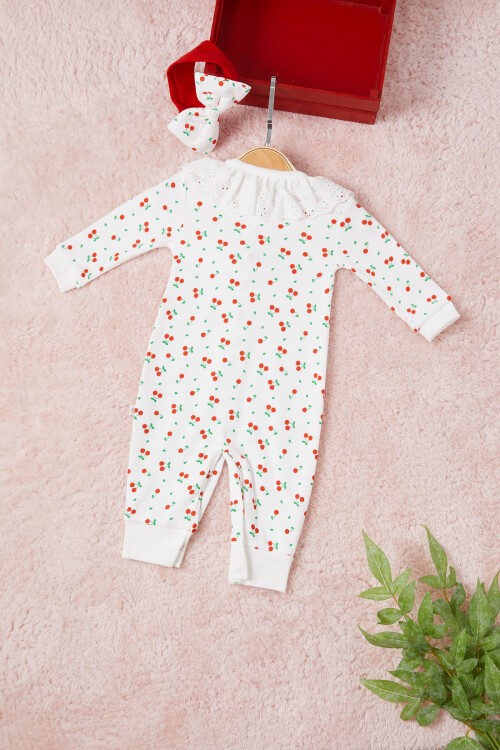 Kiraz Desenli Çıtçıtlı Tulum 16657