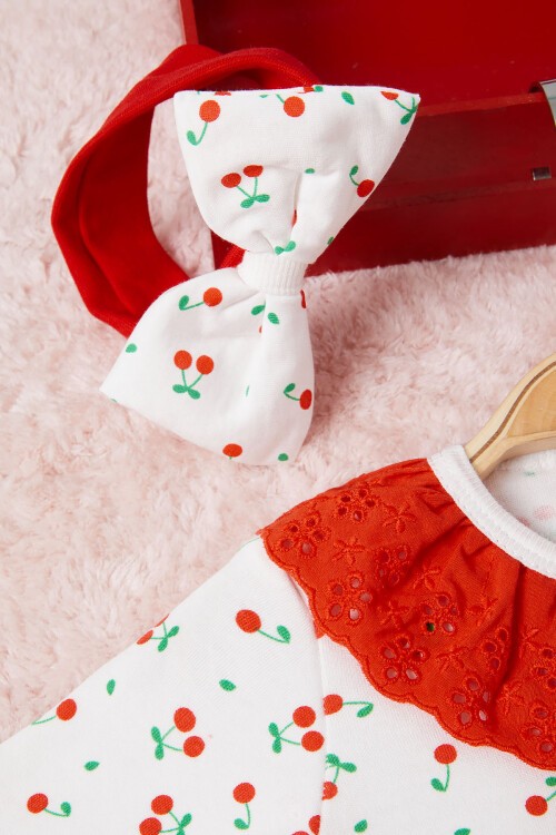 Kiraz Desenli Çıtçıtlı Tulum 16657