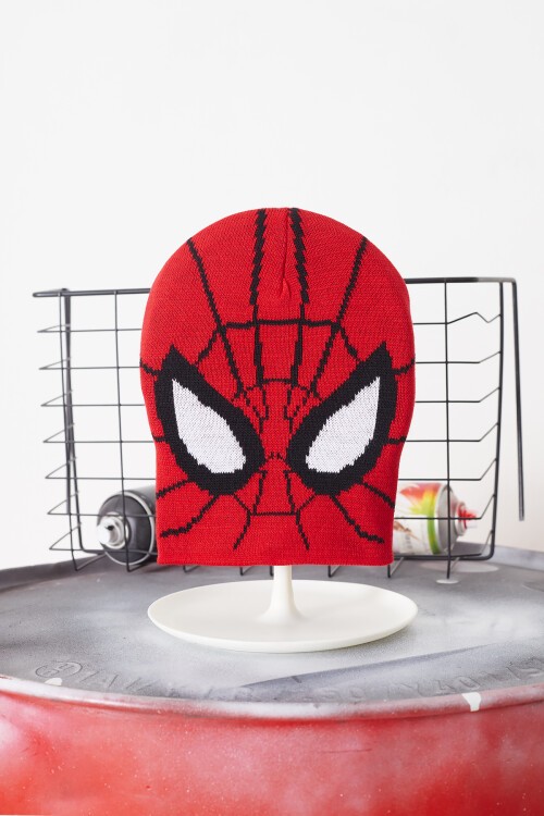 Kırmızı Örümcek Adam Desenli Erkek Çocuk Bere 17245