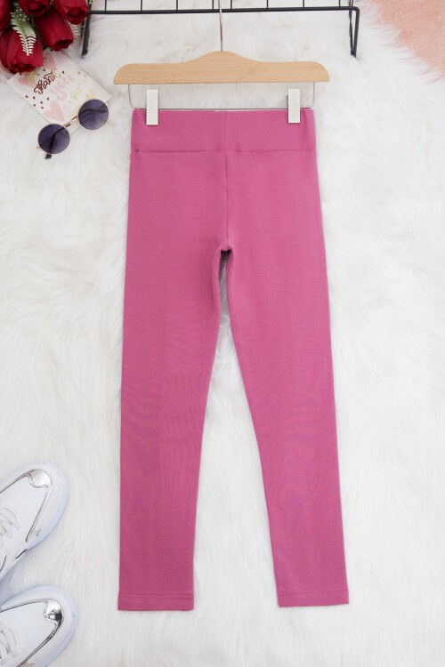 Kız Çocuk Gül Kurusu Çımalı Tayt 17255