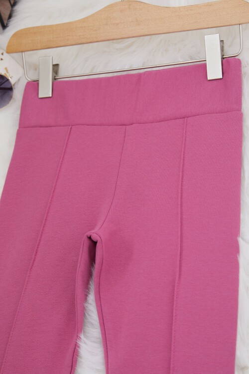 Kız Çocuk Gül Kurusu Çımalı Tayt 17255