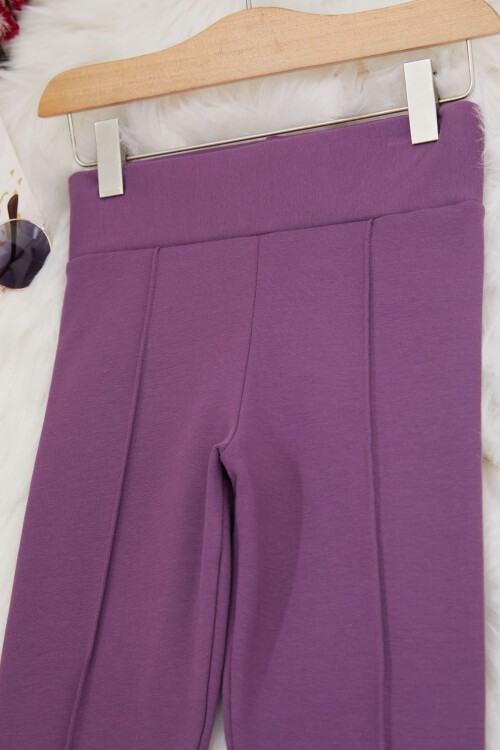 Kız Çocuk Mor Çımalı Tayt 17256