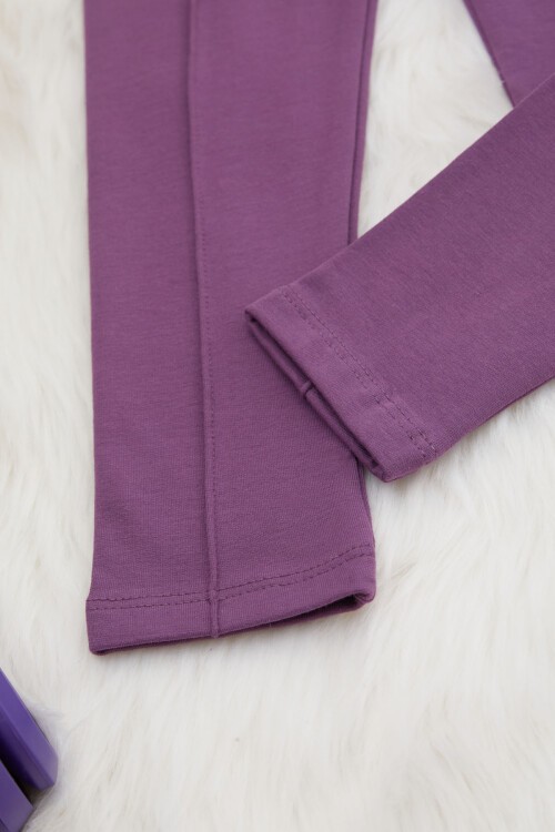 Kız Çocuk Mor Çımalı Tayt 17256