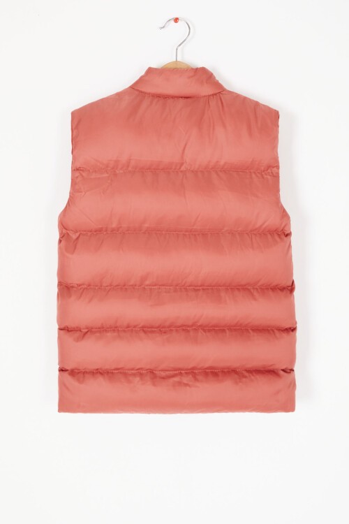 Kız Çocuk Gül Kurusu Şişme Yelek Fermuarlı Cep 16801