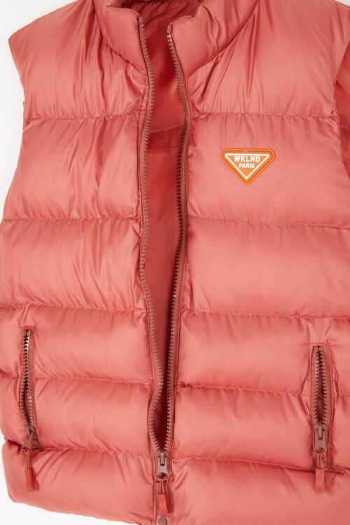 Kız Çocuk Gül Kurusu Şişme Yelek Fermuarlı Cep 16801