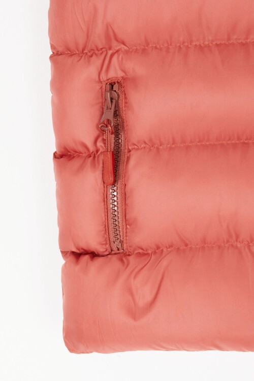 Kız Çocuk Gül Kurusu Şişme Yelek Fermuarlı Cep 16801