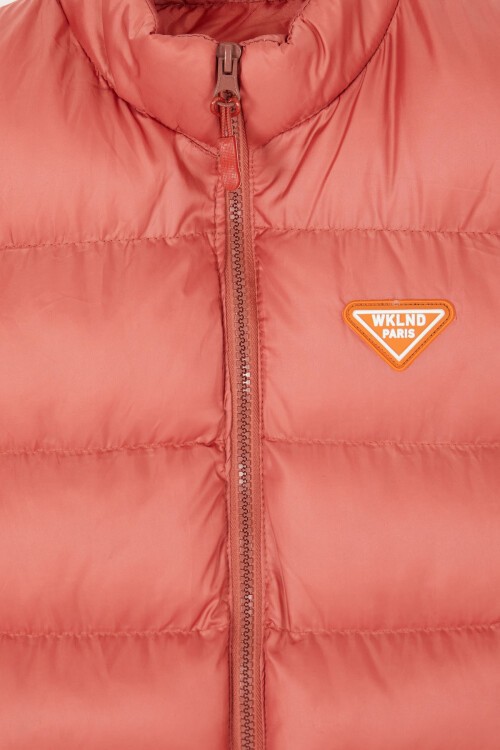 Kız Çocuk Gül Kurusu Şişme Yelek Fermuarlı Cep 16801