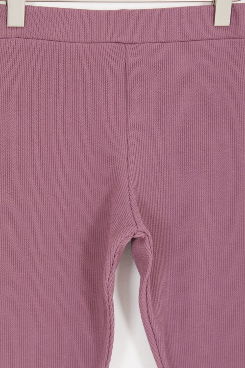 Koyu Pembe Çiçek Nakışlı Fitilli Kız Çocuk Tayt 16993