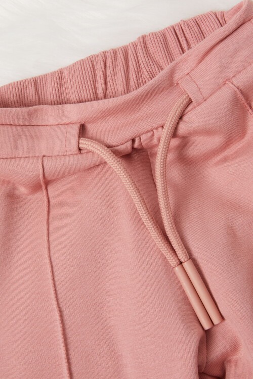 Koyu Pembe Çiçek Nakışlı Kız Bebek Eşofman Takımı 17018