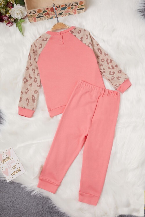 Koyu Pembe Kalp Baskılı Kız Bebek Takımı 17002