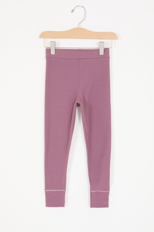 Koyu Pembe Kalp Düğmeli Fitilli Kız Çocuk Tayt 16893