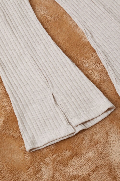 Krem Happy Yazılı Fırfırlı Kız Çocuk Takımı 16719