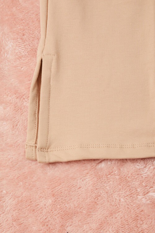 Krem Los Angeles Sırt Baskılı Yırtmaçlı Kız Çocuk Eşofman Takımı 16712