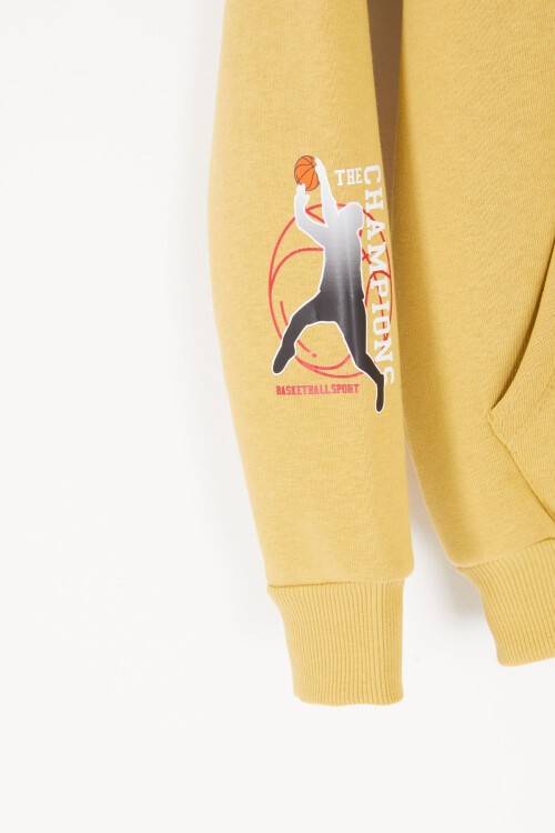 Krem Street Baskılı Erkek Çocuk Şardonlu Eşofman Takımı 16960