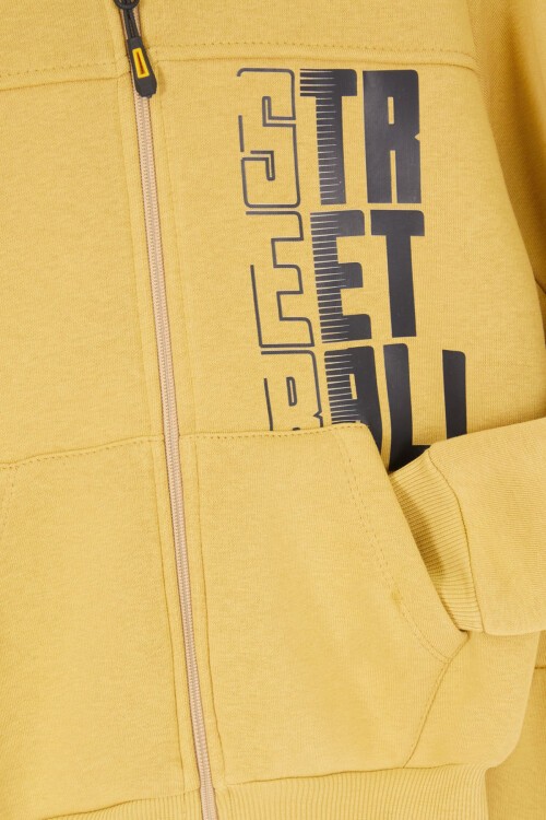 Krem Street Baskılı Erkek Çocuk Şardonlu Eşofman Takımı 16960