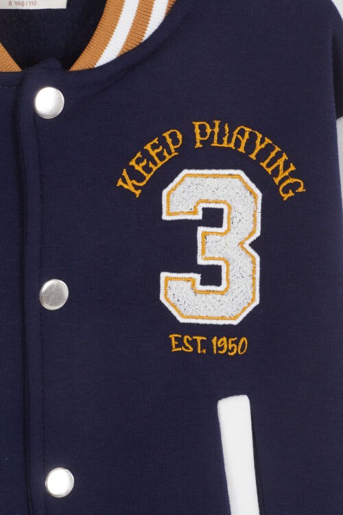 Lacivert Champions Yazılı Kolej Ceketli Erkek Çocuk Takım 16725