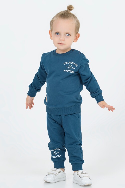 Lacivert Robot Baskılı Erkek Bebek Takımı 16630