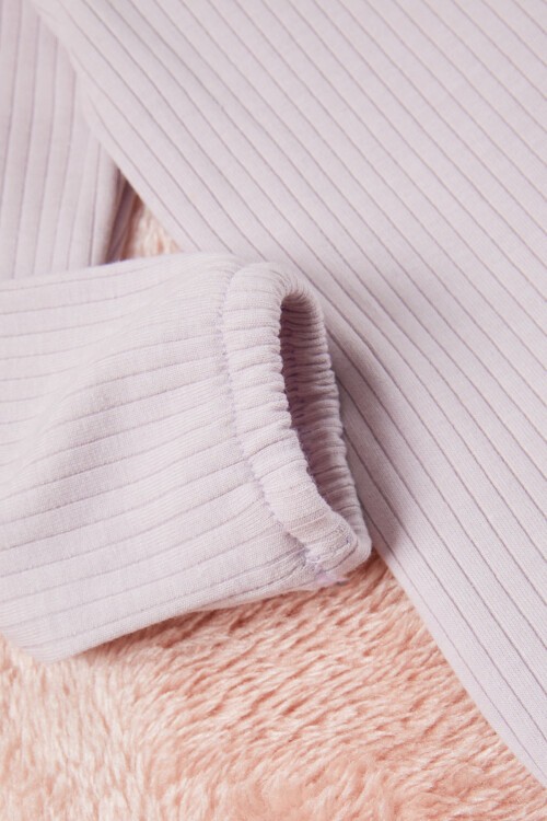 Lila Dantel Yakalı Fitilli Kız Bebek Takım 17150