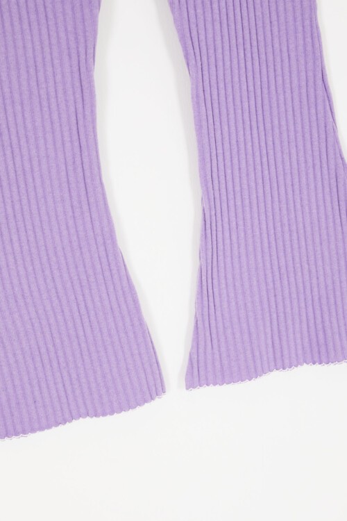 Lila İspanyol Paça Fitilli Cepli Kız Çocuk Tayt  16994