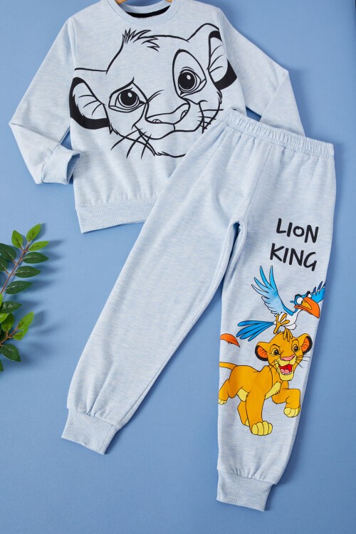 Mavi Aslan Kral Baskılı Erkek Çocuk Eşofman Takımı 17270