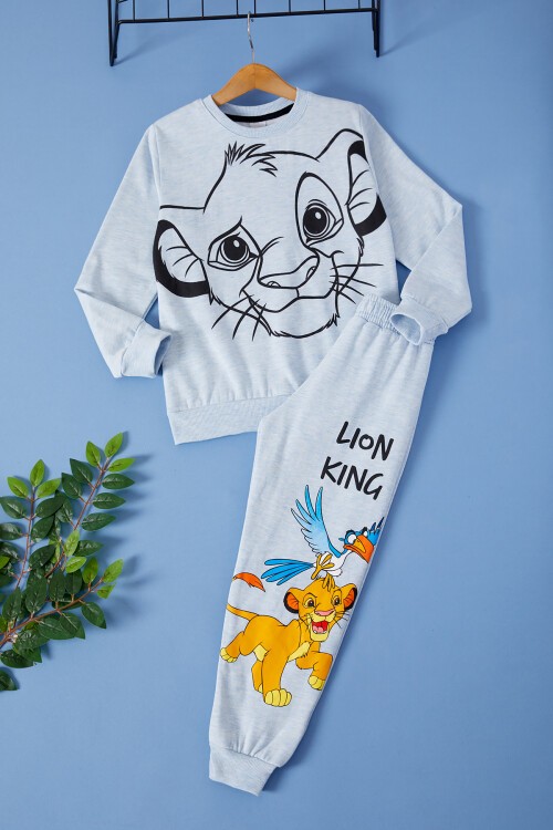 Mavi Aslan Kral Baskılı Erkek Çocuk Eşofman Takımı 17270