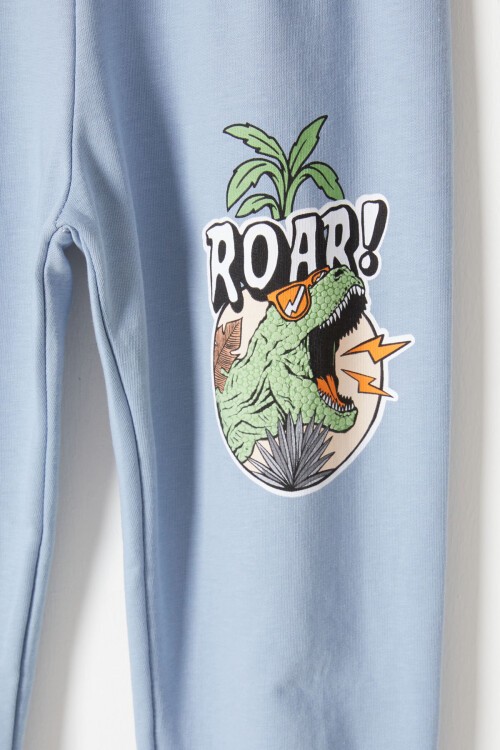 Mavi Roar Dinozor Baskılı Erkek Çocuk Eşofman Takımı 16752