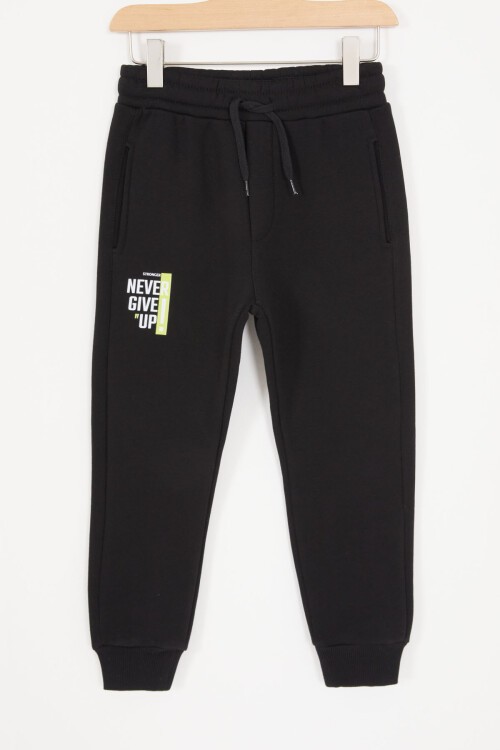 Mavi Şerit Yazılı Kapüşonlu Erkek Çocuk Şardonlu Eşofman Takımı 16971