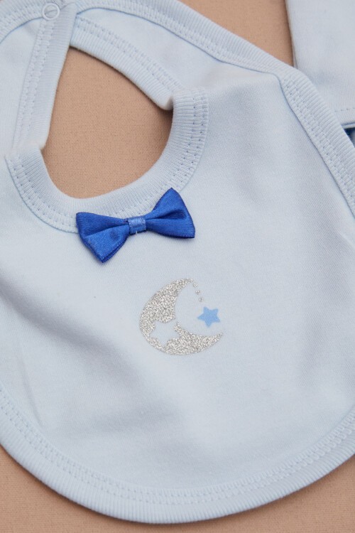 Mavi Simli Ay Desenli Bebek 8li Hastane Çıkışı 16921