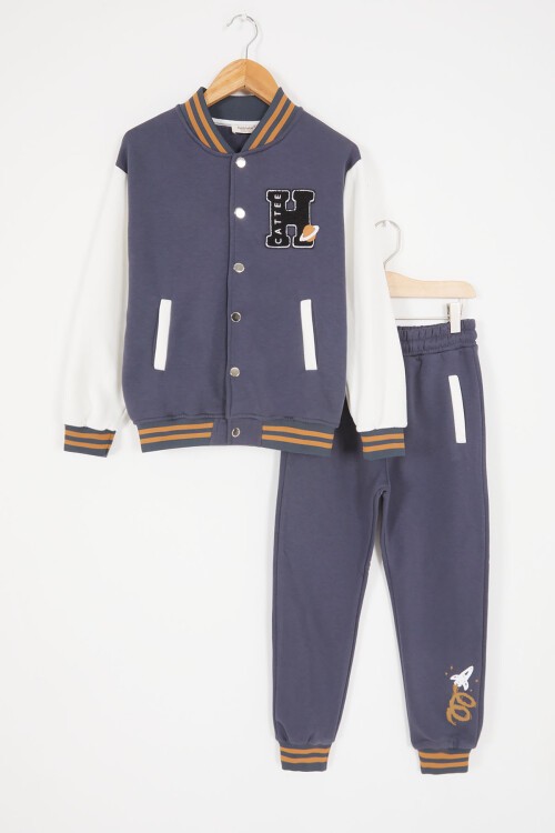 Mavi Uzay Temalı Şardonlu Erkek Çocuk Kolej Eşofman Takımı 17077