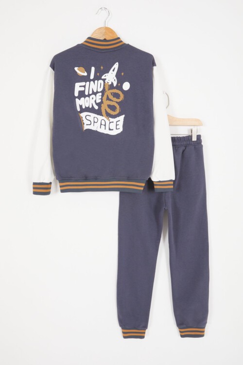Mavi Uzay Temalı Şardonlu Erkek Çocuk Kolej Eşofman Takımı 17077